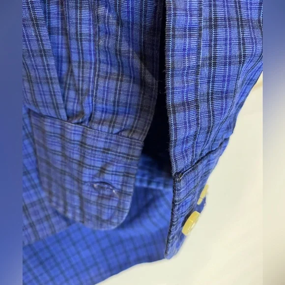 Coach Men's Blue Checkered Casual Shirt - Picture 7 of 13